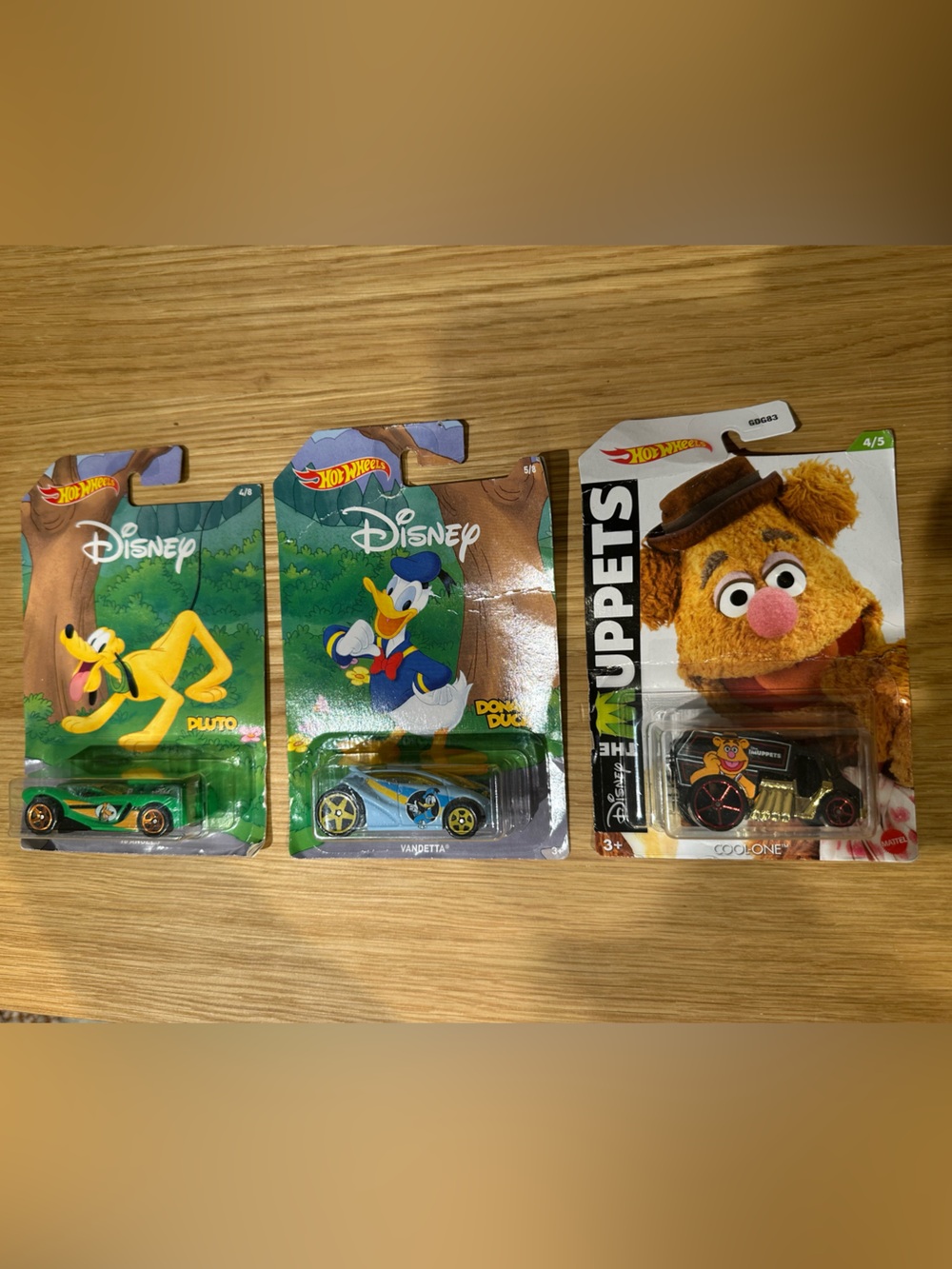 Three Disney Hotwheels